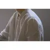 Elegante Top de Manga Larga con Botón en la Espalda, Nuevo Estilo Otoño e Invierno con Cuello Fruncido, Camisa Blanca Artística