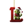 Navidad Transfronteriza Nuevo Acrílico Letra de Navidad Grinch Decoración de Árbol de Navidad Regalo Festivo Cabello Verde Colgante para el Hogar