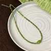 Colar de Ágata Verde Frances Uva Verde para Mulheres Nova Cor Abacate Pedra Uva Verde Esmeralda Corrente da Clavícula Colar de Peridoto