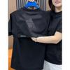 Camiseta de manga corta para hombre, marca de moda de verano, suelta, de cinco puntos, nueva camiseta de Internet 2025, popular, de tendencia, sencilla y combinable.