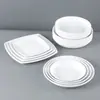 Prato Quadrado de Melamina Imitação Porcelana para Uso Comercial em Restaurantes de Fast Food, Adequado para Pratos Salteados, Macarrão Frito, Arroz Frito e Acompanhamentos de Hot Pot