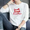 ¡Guau! Camiseta Nueva de Otoño Personalizada de Manga Larga con Cuello Redondo y Estampado Creativo, Camiseta Básica Versátil para Adolescentes