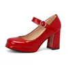 Zapatos Mary Jane de Charol para Mujer, Nuevo Estilo Primavera y Otoño, Punta Redonda, Tacón Grueso, Tacón Súper Alto, Correa Única, Zapatos Simples para Mujer