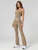 Cross-Border High-Waisted Sports Suit for Women, Color-Blocked Backless Tight-Fitting Yoga Flared Pants Set, Fitness Yoga Outfit