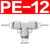Conector Neumático Recto PU Bidireccional PV Tri-vía Tipo T Tipo Y Cuatro Vías Cinco Vías Conector Manguera de Aire 8MM Negro y Blanco