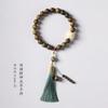 Diseño original Estilo nacional artístico elegante sándalo verde borla de hada muñeca Wenwan pulsera de mano puede combinar con ropa Han