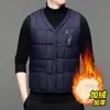 Chaleco de Moda con Letras de Cuello en V para Hombre Engrosado Otoño e Invierno 2024 Chaleco de Algodón Chaleco Cálido Pin de Caballo para Papá