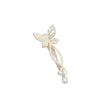 Versión coreana de pinza para el cabello con forma de mariposa, nueva pinza con diamantes de imitación y pico de pato, pinza para el cabello con red roja y flequillo, pinza para el cabello de niña dulce, accesorios para el cabello