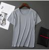 Camiseta sin costuras de cuello en V para hombre de secado rápido Camiseta de verano para hombre para jóvenes de color sólido deportiva de manga corta elástica para fitness Top base de seda de hielo
