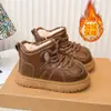 Botas de Nieve para Niñas 2025 Invierno Nuevo Estilo Zapatos de Algodón para Niños Botas de Nieve con Felpa Gruesa Zapatos de Pan de Algodón Cálidos