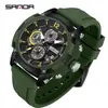 Reloj de Cuarzo para Hombre de Moda Popular Transmisión en Vivo Marca Sanda Casual y Versátil Tres Ojos Seis Agujas Luminoso Resistente al Agua Reloj para Hombre