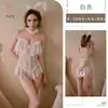 Lencería sexy Kameixue, lindo uniforme de chica conejito para casa, body de entrepierna abierta, 2233