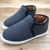 Zapatos de algodón acolchados hechos a mano de invierno para mujeres de mediana edad y ancianos, forrados de felpa, engrosados, antideslizantes, suela suave, base de espuma, zapatos de algodón acolchados cálidos para hombres y mujeres