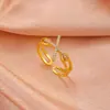 Temu Suministro Transfronterizo Europeo y Americano Venta Caliente Oro y Plata Material Ecológico Anillo para Mujer Anillo Cruzado Joyería al por Mayor