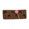 Molde de Silicone em Formato de Flor Céu Estrelado Molde para Pirulito Assar Molde de Chocolate com Pasta de Malte de Açúcar Coral Pera