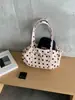 Nova Bolsa Tote Color Block com Bolinhas Grande Capacidade Moda Transfronteiriça Bolsa de Ombro Único Casual Versátil Nylon de Mão Bolsa para Deslocamento
