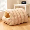 Cama para mascotas desmontable, adecuada para todas las estaciones, engrosada y cálida, saco de dormir para gatos con rejilla cerrada, cama multifuncional para perros