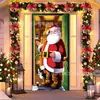 Decoração de Porta Janela de Natal Tecido de Fundo Laço Sino Tema Boneco de Neve Fundo para Fotos Fonte de Fábrica Transfronteiriça