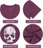 Camisetas de Calaveras para Mujer Esqueleto Divertido Gráfico Gótico Casual