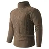 Suéter de cuello alto grueso para otoño e invierno, top de punto de moda con patrón de trenzas, jersey cálido y transpirable, camiseta básica cómoda