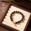 Série Flor de Pessegueiro Contas Budistas de Sândalo Verde Fio Único Novo Design Estilo Chinês Elegante Versátil Coleção de Sândalo Pulseira Estilo Chinês Atacado