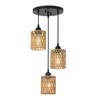 Amazon Cross-border American Imitação Corda de Cânhamo Tecido Lustre Médio Antigo Restaurante Hotel Homestay Inn Bar Balcão Lustre de Três Cabeças