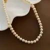 Collar de Perlas de Imitación Elegante Estilo Coreano para Mujer Lujo Ligero Diseño de Nicho Collar de Gama Alta Cadena para Clavícula Nuevo Estilo Celebridad de Internet