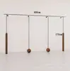 Estante de ropa de acero inoxidable montado en la pared para tienda de ropa, estante vintage color veta de madera de nogal, exhibidor de piso para ropa de mujer