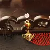 Llavero de tetera mini con forma de corazón de latón, diseño original, correa para teléfono tejida a mano, cordón para llaves, accesorio para llave de coche