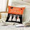 Fábrica direta de fronhas novas de Halloween transfronteiriças, decoração de quarto e sofá, fronha de linho com tema de fantasma e osso