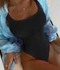 Traje de baño de una pieza para mujer comercio exterior transfronterizo sexy color sólido europeo y americano traje de baño sin espalda traje de baño de una pieza traje de baño transfronterizo superventas