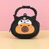 Bolsa de monedas con cremallera de silicona de dibujos animados Llavero de mano Color macarrón Mini bolsa de monedas Bolsa de almacenamiento para niños Regalo
