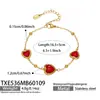 Set de Pendientes, Collar y Pulsera con Piedras de Cristal en Forma de Corazón, Estilo Nuevo Europeo y Americano, con Cadena de Acero Inoxidable Chapada en Oro de 18 Quilates