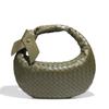 Bolso tejido simple europeo y americano Nuevo 2024 moda anudado bolso redondo de gran capacidad textura combinable bolso de mujer