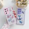 Funda Suave para Teléfono Móvil Samsung con Brillo de Mariposa y Caída para S25u/S24 /A73/A54/A55 Cubierta a Prueba de Caídas