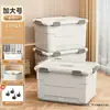 Caja de Almacenamiento de Gran Capacidad Caja de Almacenamiento Extra Grande para el Hogar para Ropa Juguetes Libros Artículos Varios con Tapa Uso en Coche Caja Organizadora de Plástico