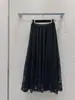 Suministro Directo Nanyou 25 Encaje Jacquard Soluble en Agua de Principios de Primavera Falda de Hada Moda Cintura Elástica Versátil Plisada Falda Larga