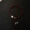 Nuevo Pulsera Tejida de Loto Rojo Vino Chino para Mujer Nicho de Gama Alta Versátil Pulsera Estilo Chino Nueva Exquisita Joyería de Mano