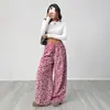 Pantalones Casuales Nuevos Europeos y Americanos de AliExpress Transfronterizos Estampado de Leopardo Pantalones Largos de Pierna Ancha