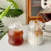 Copo de Vidro para Café com Canudo, Copo de Suco de Vidro Borossilicato Alto, Copo Nuvem, Copo Espiral, Copo Robusto para Bebidas Geladas, Copo para Milk Tea