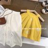 Conjunto de Verano para Niñas Nuevo Elegante a la Moda Infantil Bebé Niña Verano Tirantes Finos Pantalones de Pierna Ancha Comercio Exterior
