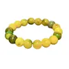 Pulseira de Jade Amarelo e Verde Natural, Nova Pulseira Estilo Chinês com Design de Flor Amarela e Verde Nicho, Pulseira de Jade no Atacado para Homens e Mulheres