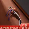 Pingente de Cabacinha em Madeira de Jujuba Minimalista Estilo Chinês com Acessório de Chaveiro com Borla Feito à Mão