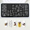 Dibujo Animado Kt Cat Arte de Uñas Impresión Plantilla de Arte de Uñas para Principiantes Anime Mickey Mouse Sello Impresión Placa de Acero
