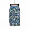 Ebay transfronterizo deseo OL temperamento falda lápiz estampado digital para mujer falda falda falda de cadera generación pelo
