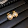 Pendientes de plata con letras retro de circonita y perlas para mujer, ligeros, de lujo, de alta gama, con sentido del nicho, de temperamento de moda, al por mayor