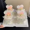 Decoración de Pastel Hermosa para el Día de la Madre 2026 con Adornos de Mariposa de Perla Iridiscente, Inserto de Tarjeta en Forma de Corazón para Mamá Hada