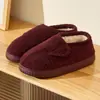 Zapatillas de Algodón Cálidas Rojas de Invierno Estilo Nuevo Antideslizantes Ajustables Calientes de Felpa Zapatillas de Invierno para Personas Mayores con Pies Anchos Zapatillas de Mujer