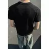 2026 Verão Novo Estilo de Hong Kong Tamanho Plus Gola Redonda Patchwork Manga Curta Camiseta para Homens, Solta Casual Versátil Color-Block Tendência
