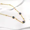 Collares Apilados Personalizados Retro Europeos y Americanos con Forma de Corazón Estrella Ojo del Diablo Acero Inoxidable Joyería Cadena para el Cuello Joyería